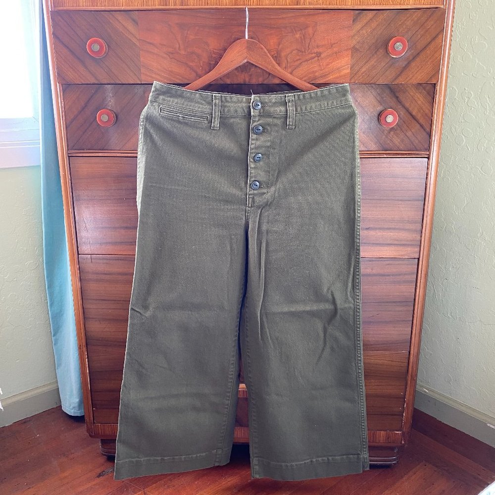 Madewell military straight leg pants with button down fly